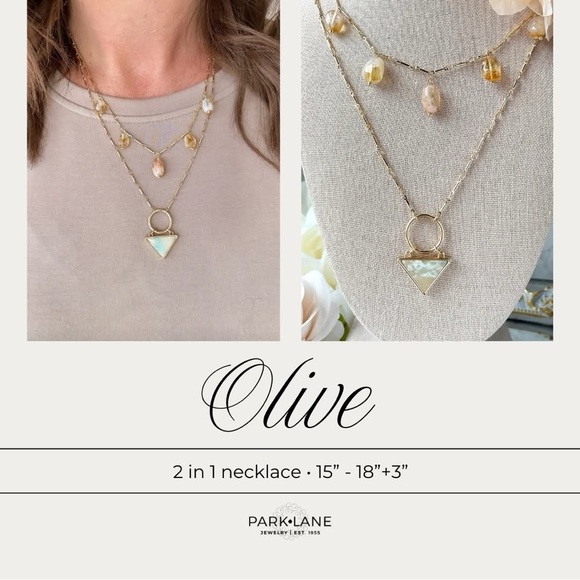 Park Lane Olive Gold and Cream Double Strand Necklace | New - Picture 2 of 8